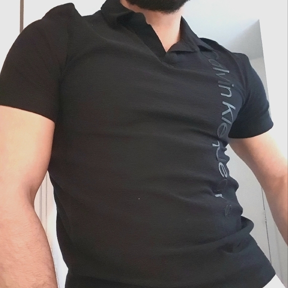 Calvin Klein Jeans Black Polo Shirt - Picture 2 of 5